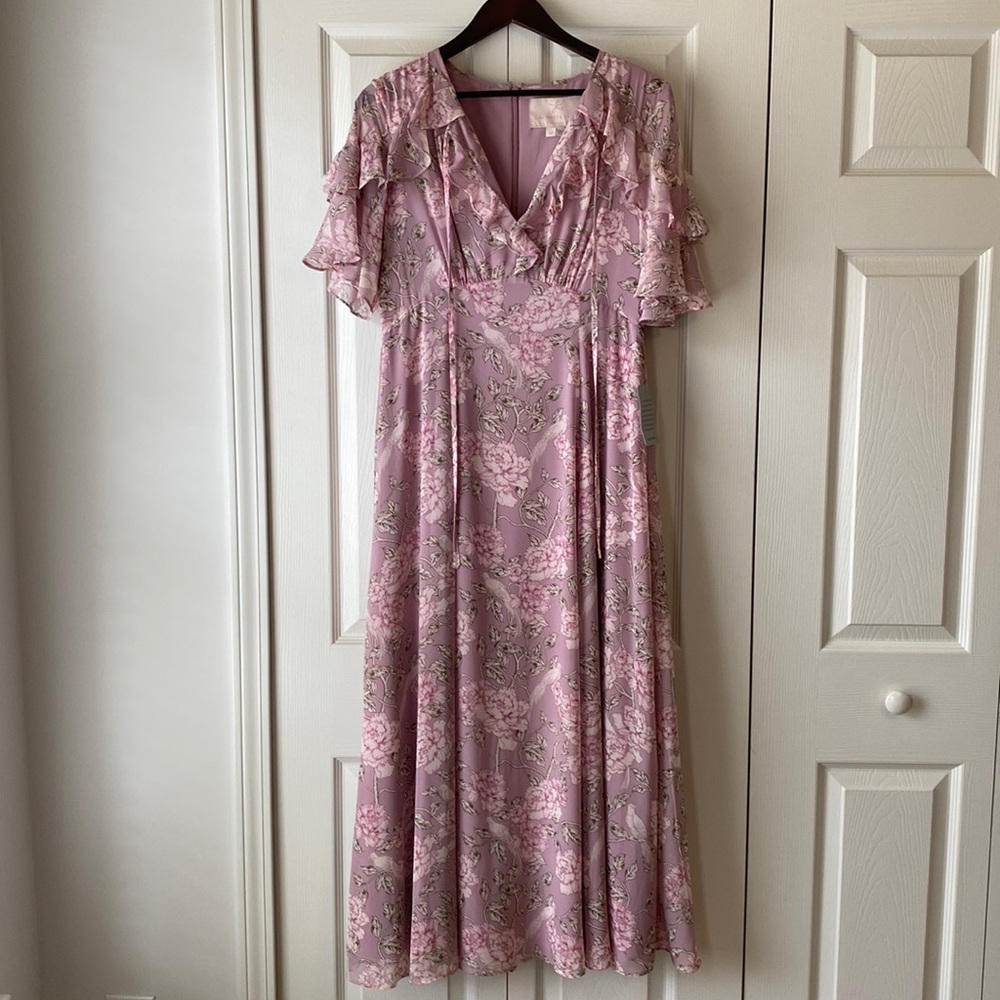 Gal Meets Glam - Size 12 - Soft Mauve/Deep Rose Maxi Dress